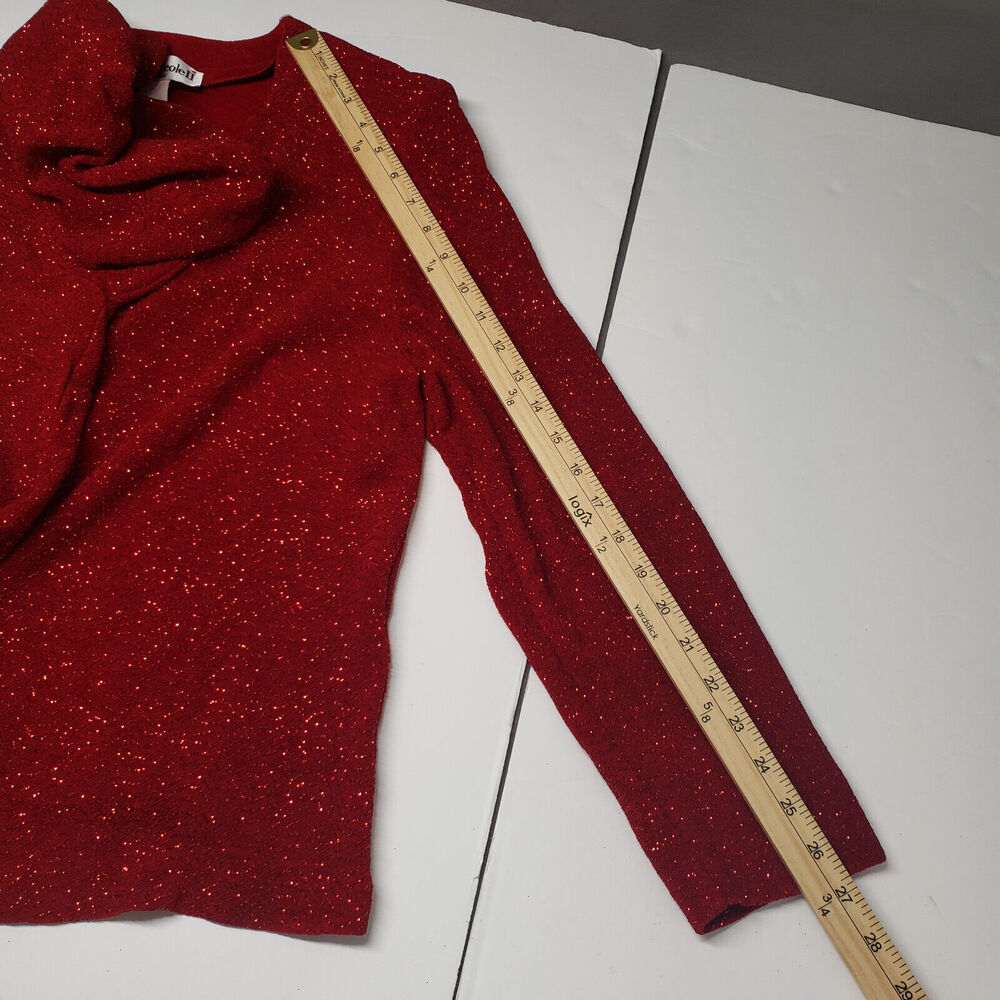 Vintage Ronni Nicole II Sparkly Cardigan Womens 16W Red Jacket Evening Holiday - Picture 6 of 11
